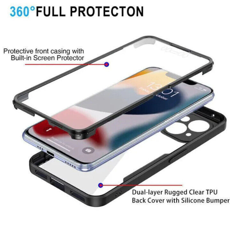 Shockproof 360° Silicone Full Case Cover for Iphone 17 16 15 14 Pro Max 13 12 11
